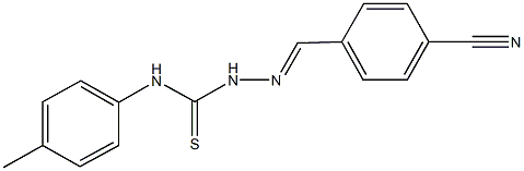 4-[2-(4-toluidinocarbothioyl)carbohydrazonoyl]benzonitrile Struktur