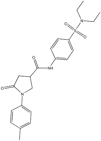 N-{4-[(diethylamino)sulfonyl]phenyl}-1-(4-methylphenyl)-5-oxo-3-pyrrolidinecarboxamide Struktur