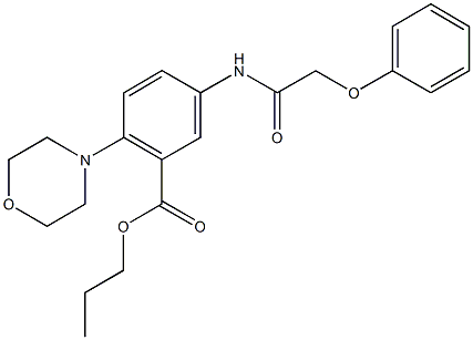 propyl 2-(4-morpholinyl)-5-[(phenoxyacetyl)amino]benzoate Struktur