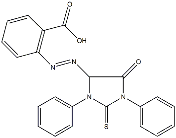 2-[(5-oxo-1,3-diphenyl-2-thioxo-4-imidazolidinyl)diazenyl]benzoic acid Struktur