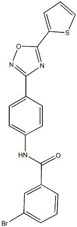 3-bromo-N-{4-[5-(2-thienyl)-1,2,4-oxadiazol-3-yl]phenyl}benzamide Struktur