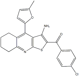 [3-amino-4-(5-methyl-2-furyl)-5,6,7,8-tetrahydrothieno[2,3-b]quinolin-2-yl](4-chlorophenyl)methanone Struktur