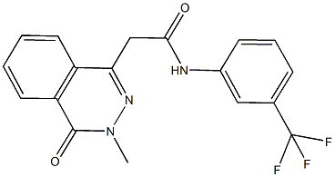 2-(3-methyl-4-oxo-3,4-dihydro-1-phthalazinyl)-N-[3-(trifluoromethyl)phenyl]acetamide Struktur