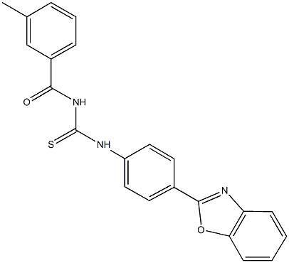 N-[4-(1,3-benzoxazol-2-yl)phenyl]-N'-(3-methylbenzoyl)thiourea Struktur