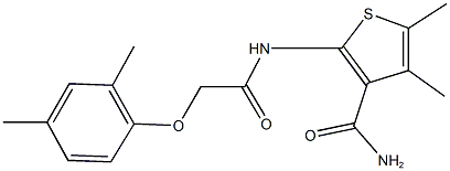 2-{[(2,4-dimethylphenoxy)acetyl]amino}-4,5-dimethyl-3-thiophenecarboxamide Struktur