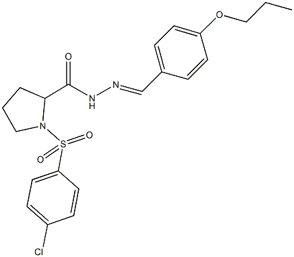 1-[(4-chlorophenyl)sulfonyl]-N'-(4-propoxybenzylidene)-2-pyrrolidinecarbohydrazide Struktur