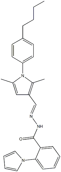 N'-{[1-(4-butylphenyl)-2,5-dimethyl-1H-pyrrol-3-yl]methylene}-2-(1H-pyrrol-1-yl)benzohydrazide Struktur