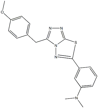 N-{3-[3-(4-methoxybenzyl)[1,2,4]triazolo[3,4-b][1,3,4]thiadiazol-6-yl]phenyl}-N,N-dimethylamine Struktur