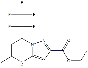 ethyl 5-methyl-7-(1,1,2,2,2-pentafluoroethyl)-4,5,6,7-tetrahydropyrazolo[1,5-a]pyrimidine-2-carboxylate Struktur