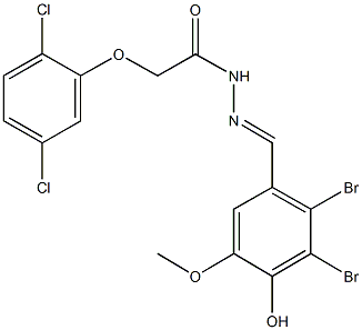 N'-(2,3-dibromo-4-hydroxy-5-methoxybenzylidene)-2-(2,5-dichlorophenoxy)acetohydrazide Struktur