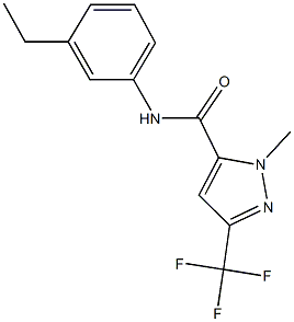 N-(3-ethylphenyl)-1-methyl-3-(trifluoromethyl)-1H-pyrazole-5-carboxamide Struktur