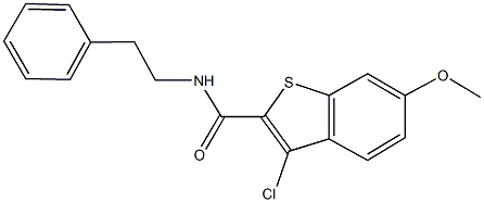 3-chloro-6-methoxy-N-(2-phenylethyl)-1-benzothiophene-2-carboxamide Struktur