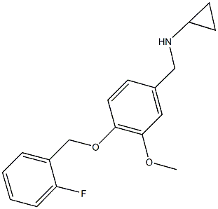 N-cyclopropyl-N-{4-[(2-fluorobenzyl)oxy]-3-methoxybenzyl}amine Struktur