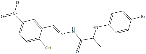 2-(4-bromoanilino)-N'-{2-hydroxy-5-nitrobenzylidene}propanohydrazide Struktur