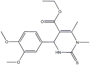 ethyl 4-(3,4-dimethoxyphenyl)-1,6-dimethyl-2-thioxo-1,2,3,4-tetrahydro-5-pyrimidinecarboxylate Struktur