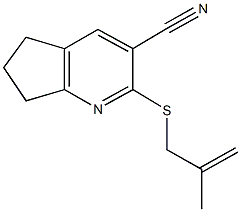 2-[(2-methyl-2-propenyl)sulfanyl]-6,7-dihydro-5H-cyclopenta[b]pyridine-3-carbonitrile Struktur