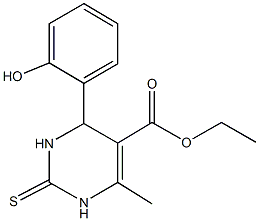 ethyl 4-(2-hydroxyphenyl)-6-methyl-2-thioxo-1,2,3,4-tetrahydro-5-pyrimidinecarboxylate Struktur