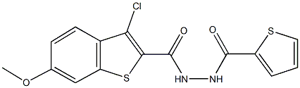 3-chloro-6-methoxy-N'-(thien-2-ylcarbonyl)-1-benzothiophene-2-carbohydrazide Struktur