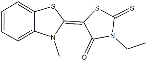 3-ethyl-5-(3-methyl-1,3-benzothiazol-2(3H)-ylidene)-2-thioxo-1,3-thiazolidin-4-one Struktur