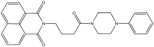 2-[4-oxo-4-(4-phenyl-1-piperazinyl)butyl]-1H-benzo[de]isoquinoline-1,3(2H)-dione Struktur