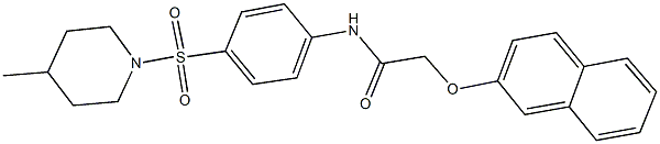 N-{4-[(4-methylpiperidin-1-yl)sulfonyl]phenyl}-2-(2-naphthyloxy)acetamide Struktur