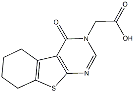 (4-oxo-5,6,7,8-tetrahydro[1]benzothieno[2,3-d]pyrimidin-3(4H)-yl)acetic acid Struktur