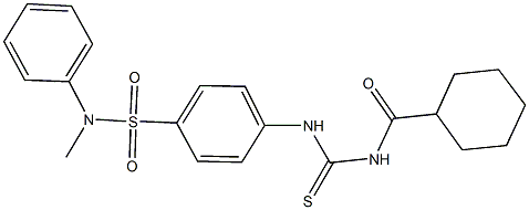 4-({[(cyclohexylcarbonyl)amino]carbothioyl}amino)-N-methyl-N-phenylbenzenesulfonamide Struktur