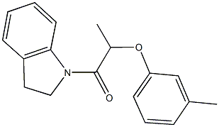 2-(2,3-dihydro-1H-indol-1-yl)-1-methyl-2-oxoethyl 3-methylphenyl ether Struktur