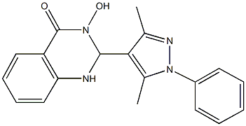 2-(3,5-dimethyl-1-phenyl-1H-pyrazol-4-yl)-3-hydroxy-2,3-dihydro-4(1H)-quinazolinone Struktur