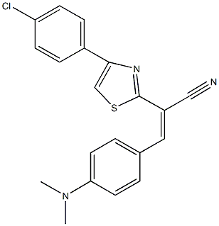 2-[4-(4-chlorophenyl)-1,3-thiazol-2-yl]-3-[4-(dimethylamino)phenyl]acrylonitrile Struktur