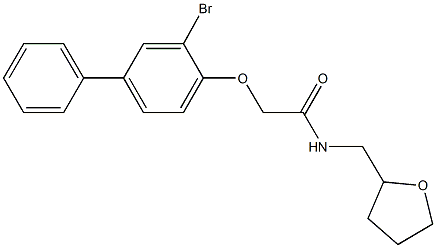 2-[(3-bromo[1,1'-biphenyl]-4-yl)oxy]-N-(tetrahydro-2-furanylmethyl)acetamide Struktur