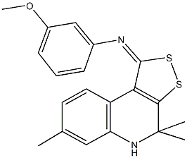 N-(3-methoxyphenyl)-N-(4,4,7-trimethyl-4,5-dihydro-1H-[1,2]dithiolo[3,4-c]quinolin-1-ylidene)amine Struktur