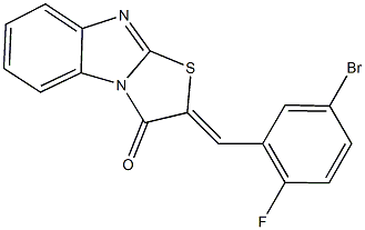 2-(5-bromo-2-fluorobenzylidene)[1,3]thiazolo[3,2-a]benzimidazol-3(2H)-one Struktur