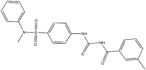 N-methyl-4-({[(3-methylbenzoyl)amino]carbothioyl}amino)-N-phenylbenzenesulfonamide Struktur