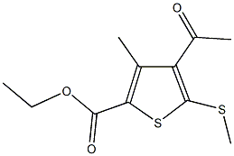 ethyl 4-acetyl-3-methyl-5-(methylsulfanyl)thiophene-2-carboxylate Struktur