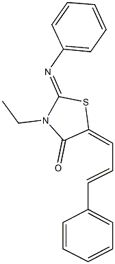 3-ethyl-2-(phenylimino)-5-(3-phenyl-2-propenylidene)-1,3-thiazolidin-4-one Struktur