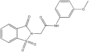 2-(1,1-dioxido-3-oxo-1,2-benzisothiazol-2(3H)-yl)-N-(3-methoxyphenyl)acetamide Struktur