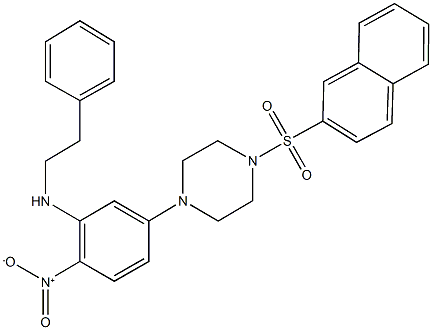 1-{4-nitro-3-[(2-phenylethyl)amino]phenyl}-4-(2-naphthylsulfonyl)piperazine Struktur