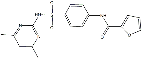 N-(4-{[(4,6-dimethyl-2-pyrimidinyl)amino]sulfonyl}phenyl)-2-furamide Struktur