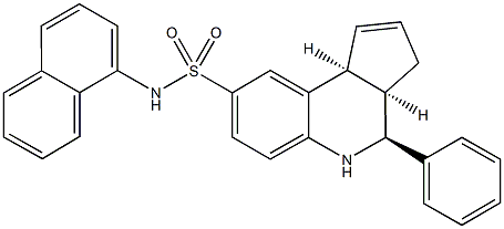 N-(1-naphthyl)-4-phenyl-3a,4,5,9b-tetrahydro-3H-cyclopenta[c]quinoline-8-sulfonamide Struktur