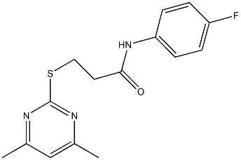 3-[(4,6-dimethyl-2-pyrimidinyl)thio]-N-(4-fluorophenyl)propanamide Struktur