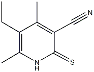 5-ethyl-4,6-dimethyl-2-thioxo-1,2-dihydro-3-pyridinecarbonitrile Struktur