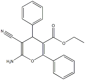 ethyl 6-amino-5-cyano-2,4-diphenyl-4H-pyran-3-carboxylate Struktur