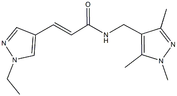 3-(1-ethyl-1H-pyrazol-4-yl)-N-[(1,3,5-trimethyl-1H-pyrazol-4-yl)methyl]acrylamide Struktur