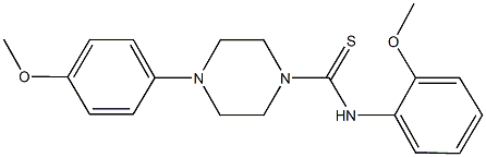 N-(2-methoxyphenyl)-4-(4-methoxyphenyl)-1-piperazinecarbothioamide Struktur