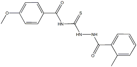 4-methoxy-N-{[2-(2-methylbenzoyl)hydrazino]carbothioyl}benzamide Struktur