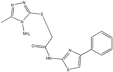 2-[(4-amino-5-methyl-4H-1,2,4-triazol-3-yl)sulfanyl]-N-(4-phenyl-1,3-thiazol-2-yl)acetamide Struktur