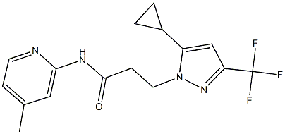 3-[5-cyclopropyl-3-(trifluoromethyl)-1H-pyrazol-1-yl]-N-(4-methyl-2-pyridinyl)propanamide Struktur