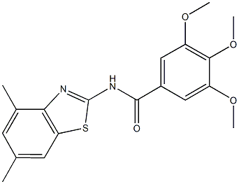 N-(4,6-dimethyl-1,3-benzothiazol-2-yl)-3,4,5-trimethoxybenzamide Struktur