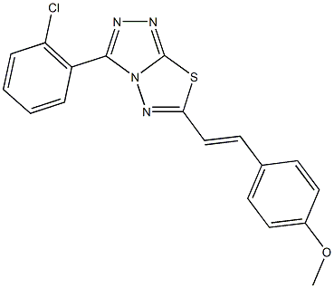 4-{2-[3-(2-chlorophenyl)[1,2,4]triazolo[3,4-b][1,3,4]thiadiazol-6-yl]vinyl}phenyl methyl ether Struktur